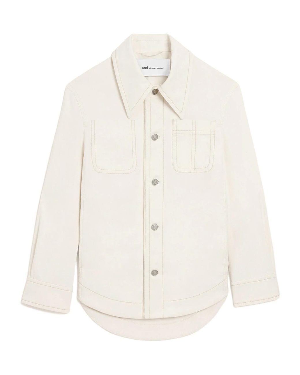 AMI White Ami Worker Buttoned Jacket for men
