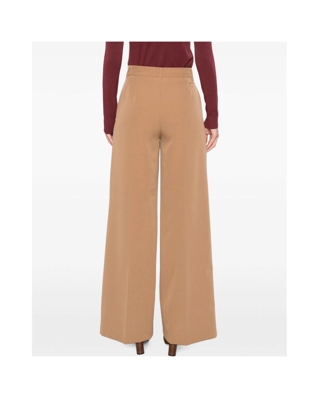ERMANNO FIRENZE Natural Pressed-Crease Wide-Leg Trousers