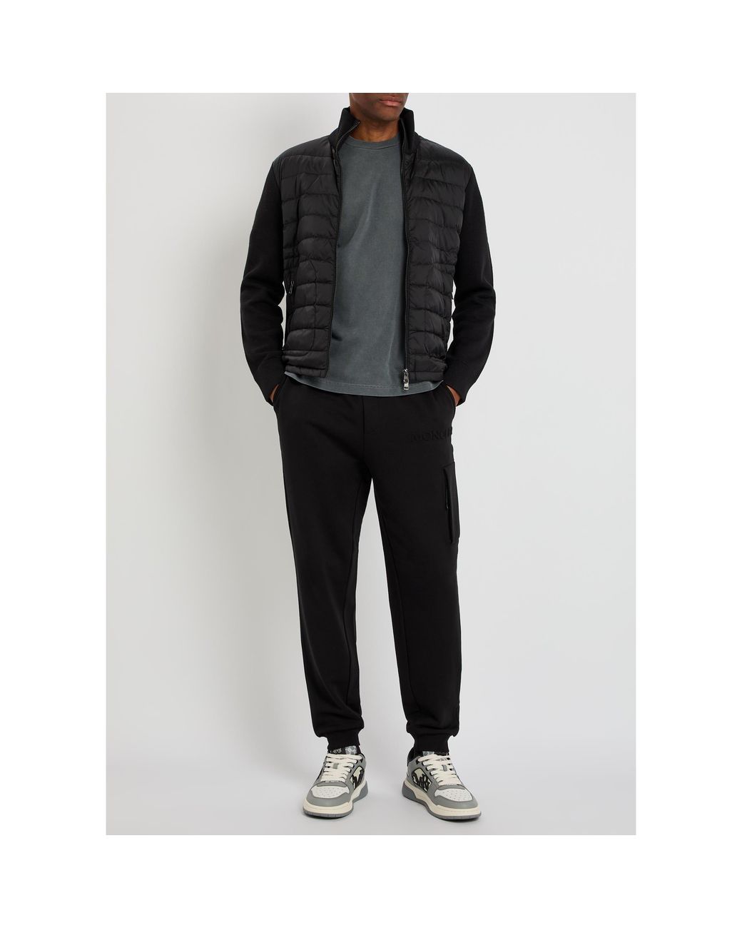 Moncler Black Cotton Slim-Fit Joggers for men