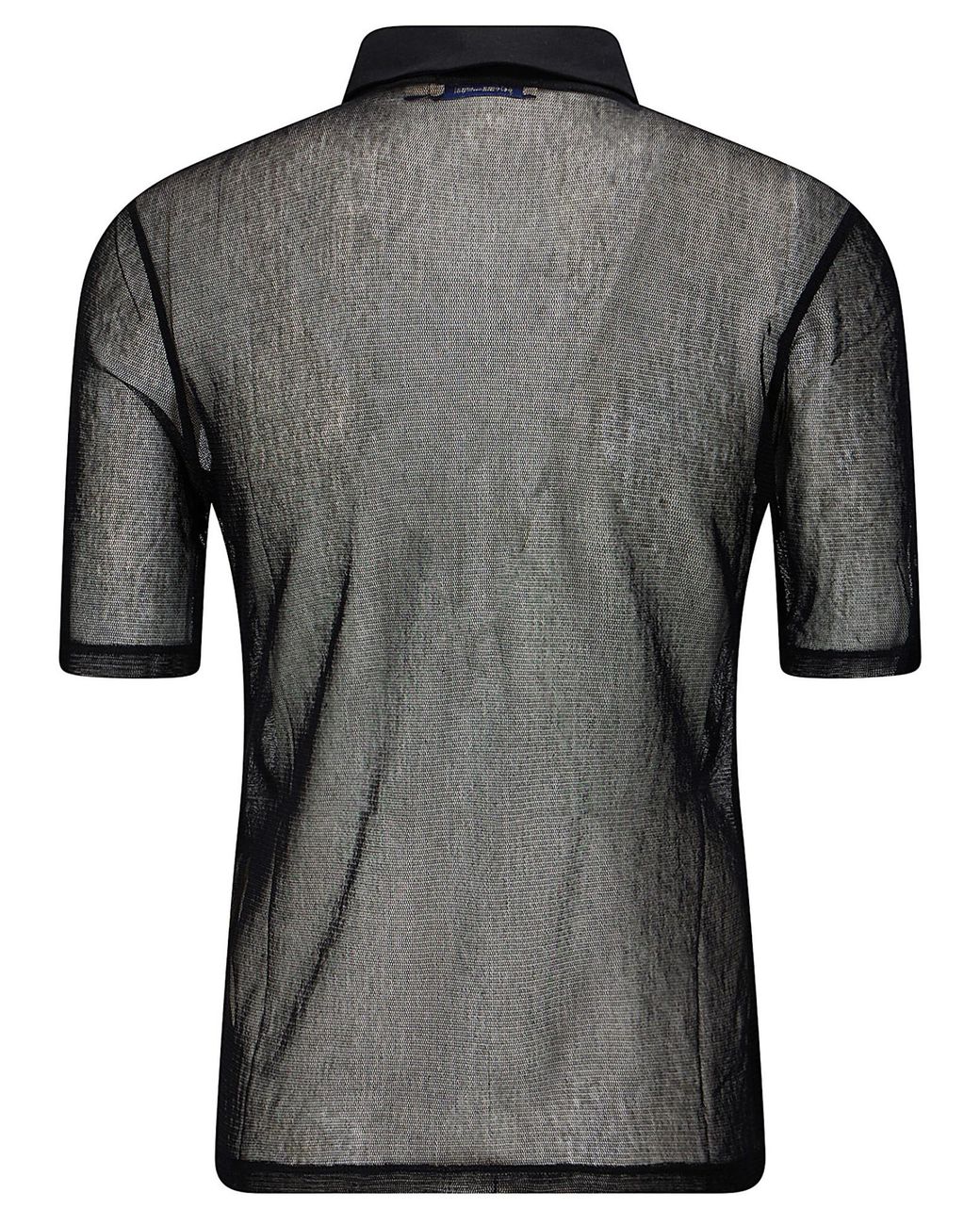Paloma Wool Black Sile Sheer Polo Top