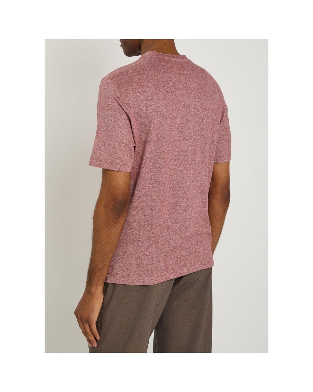 Brunello Cucinelli Pink Short-Sleeve Crew-Neck T-Shirt for men