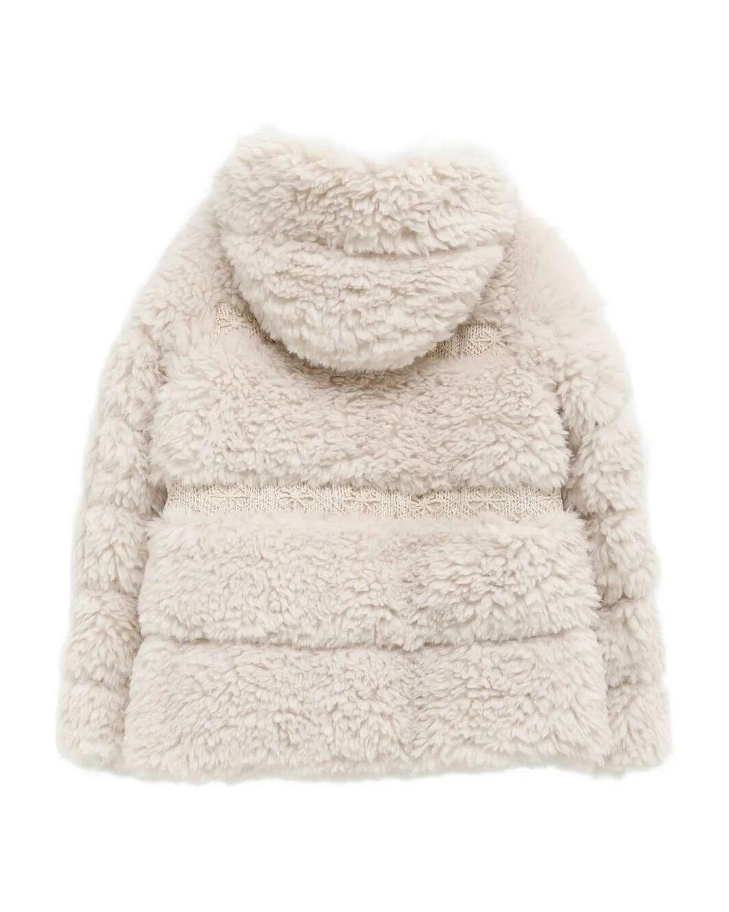 Moncler Natural Verie Teddy Hooded Short Down Jacket