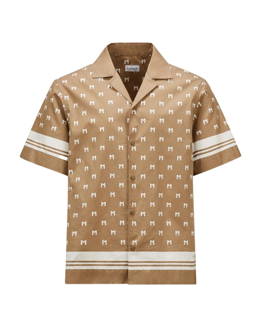 Monogram Moncler Moncler Monogrammed Short-Sleeved Shirt in Natural for Men | Lyst UK