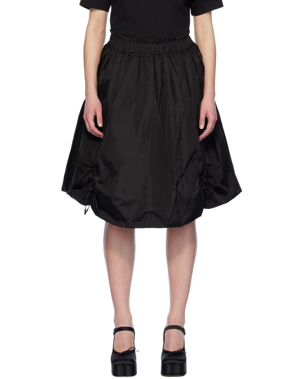 Simone Rocha Black Ruched Puffball Shell Skirt