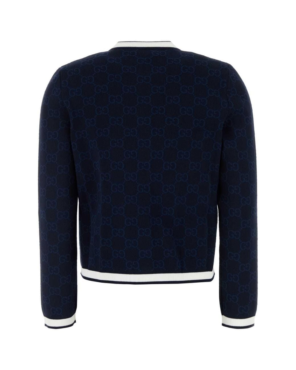 Gucci Blue Gg Jacquard Cardigan