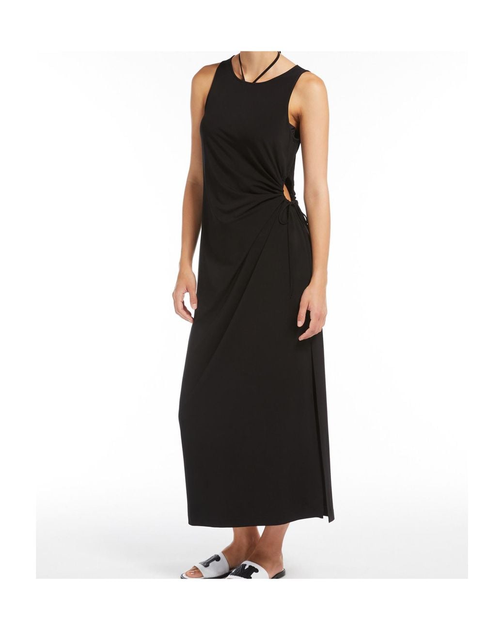 Max Mara Black Slim-Fit Crepe Jersey Dress
