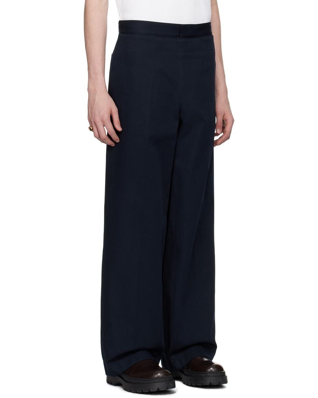 Bottega Veneta Black Cotton Twill Trousers for men