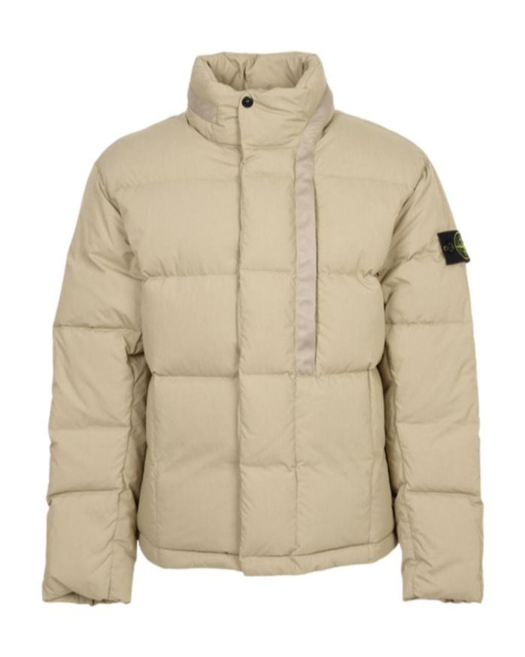 Stone Island Natural Quilted Stand-Collar Down Jacket for men