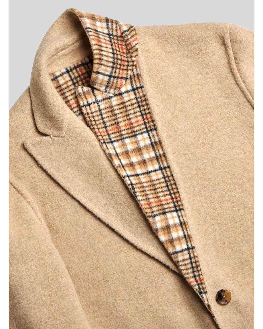 Etro Natural Single-Breasted Reversible Coat for men