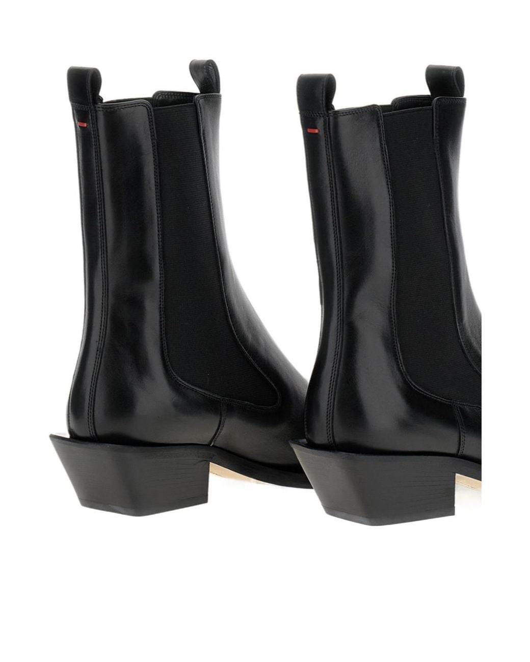 Aeyde Black Leather Pointed-Toe Boots