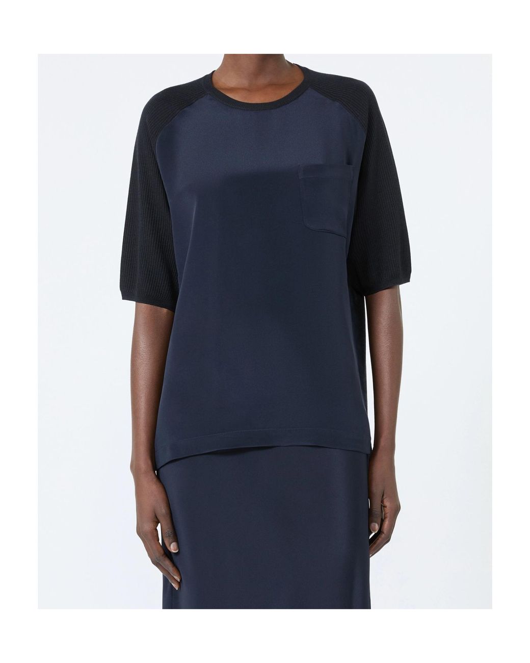 Max Mara Blue Loose Cashmere And Silk Jumper