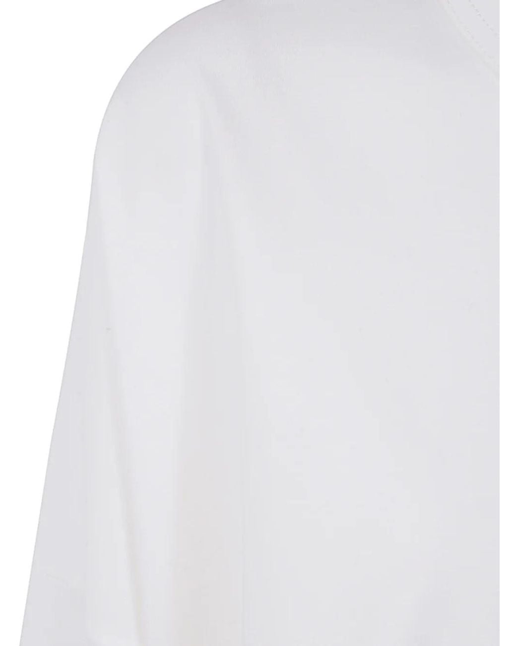 Studio Nicholson White Loop Long Sleeved Crewneck T-Shirt