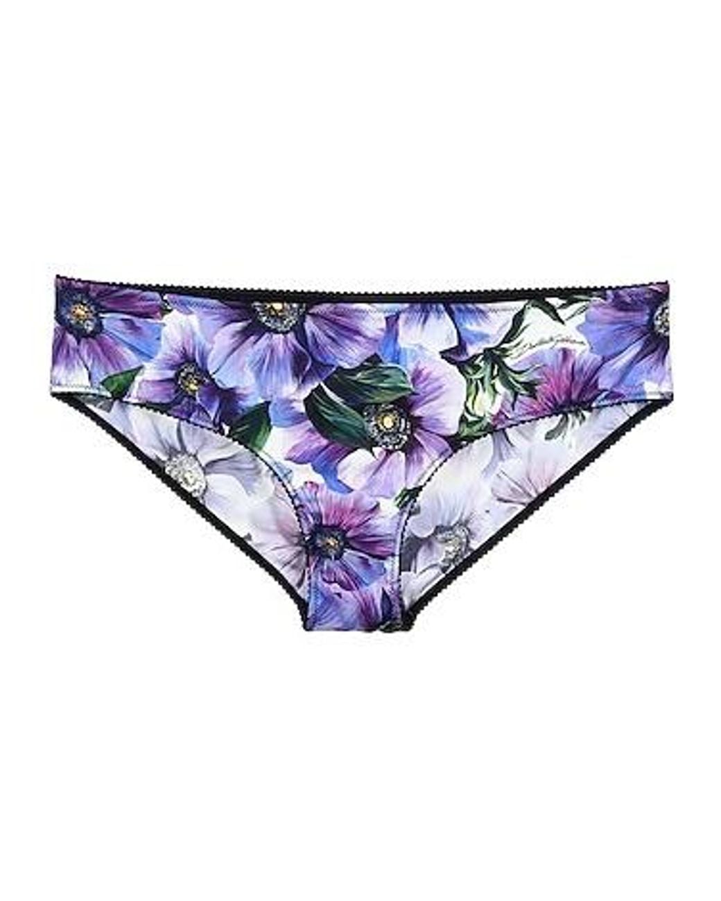 Dolce & Gabbana Blue Floral Print Underwear