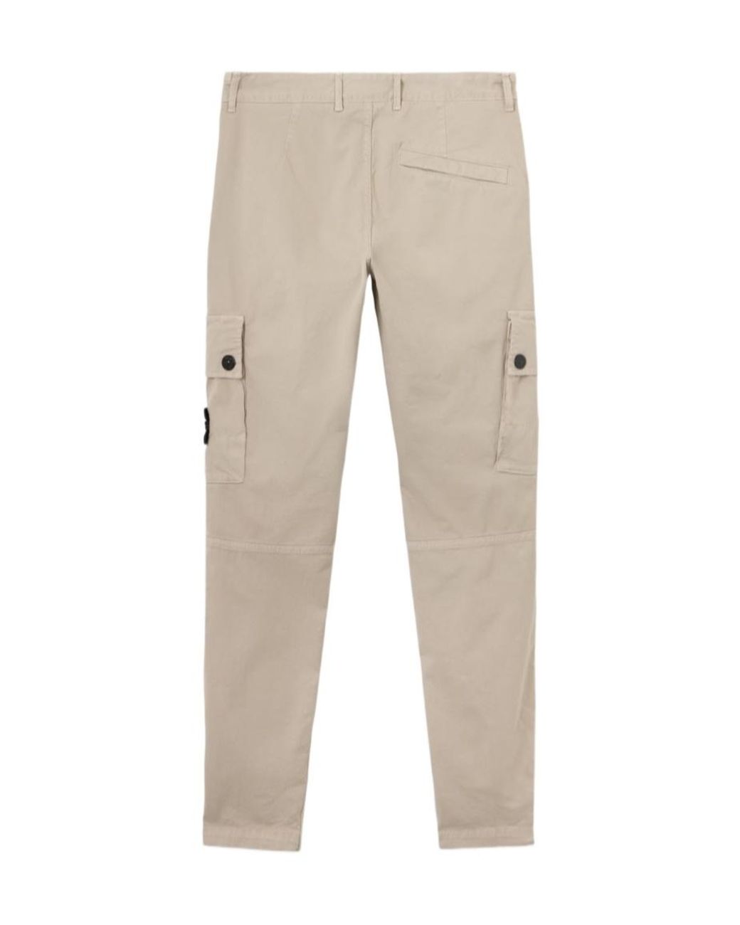 Stone Island Natural Logo Patch Cargo Trousers for men