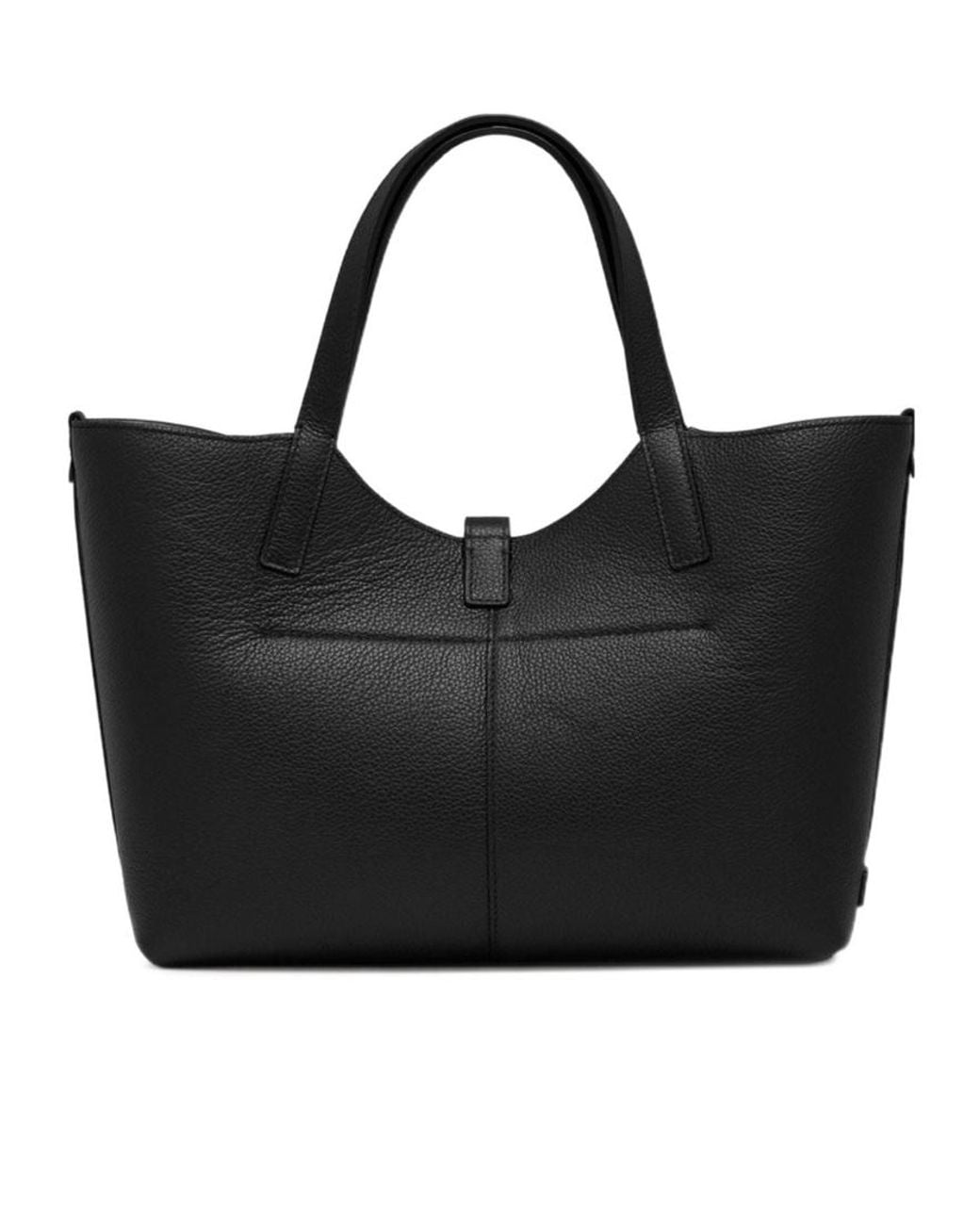 Strathberry Black Midi Kite Leather Bar-Detail Tote Bag