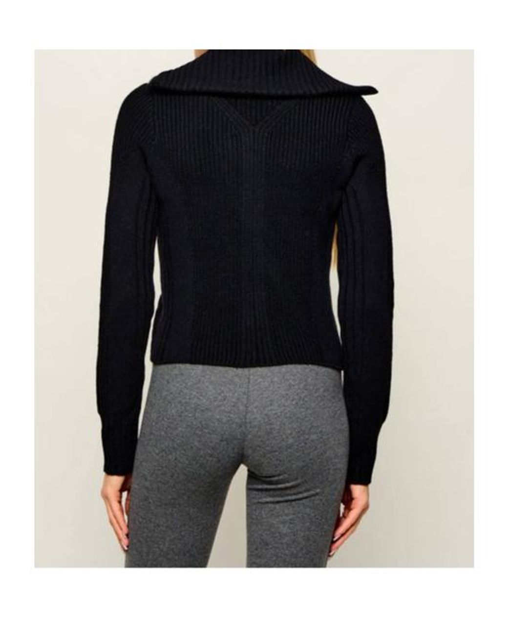 Patrizia Pepe Black Long-Sleeve Zip-Up Sweater