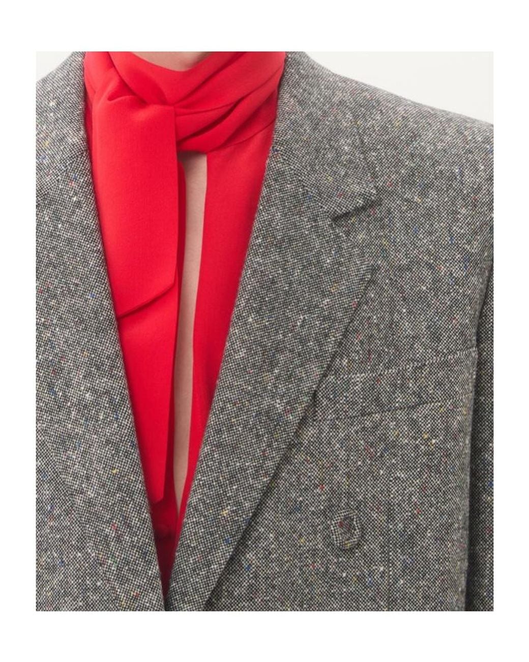 Valentino Gray Double-Breasted Long-Sleeved Blazer for men