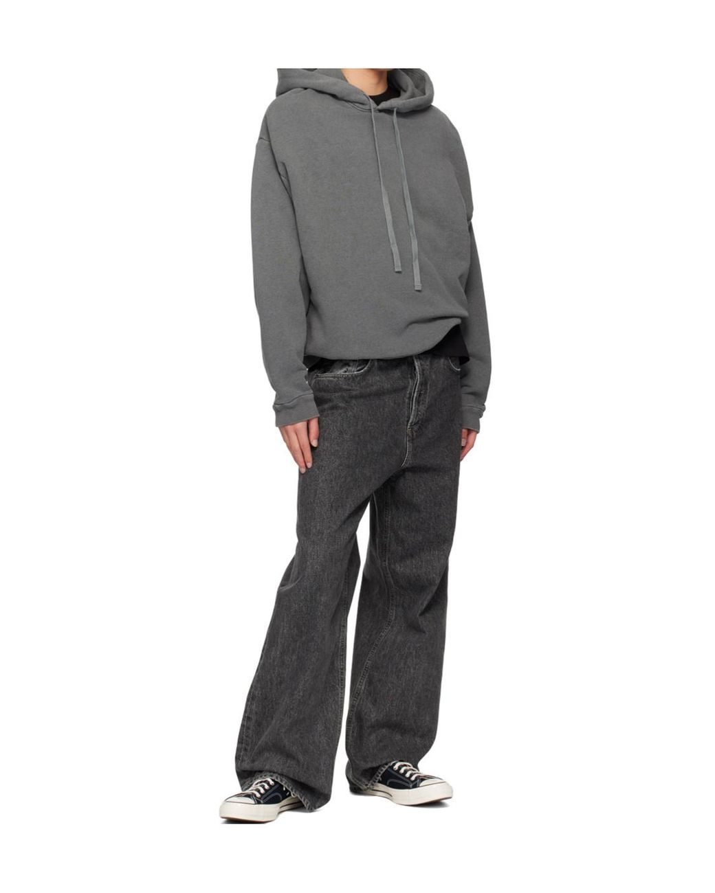Agolde Gray Denim Trousers With Belt Loops for men