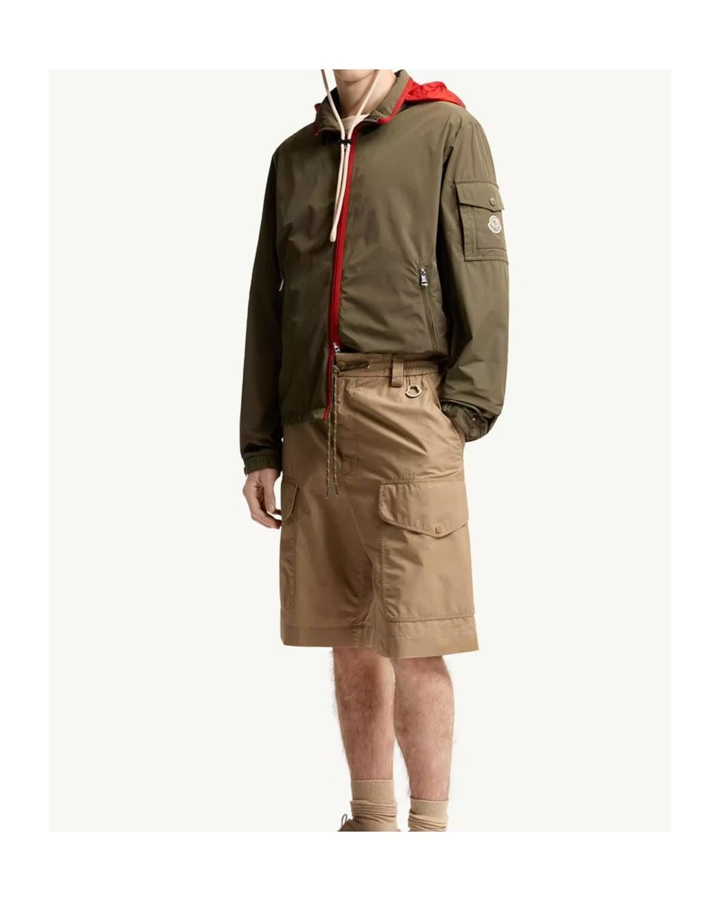 Moncler Green Sayan Logo Patch Zip-Up Jacket for men