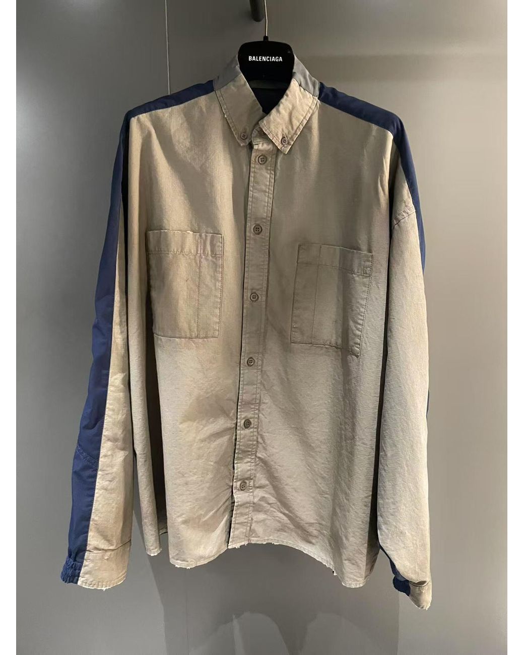 Balenciaga Green Colour-Block Shirt for men