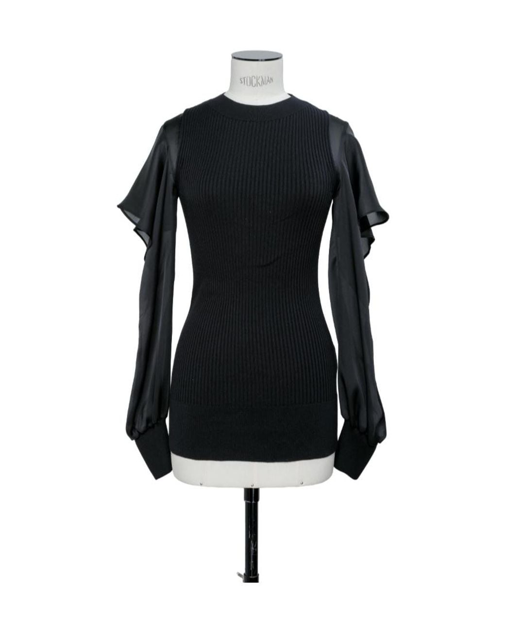Sacai Black Crewneck Panelled Jumper