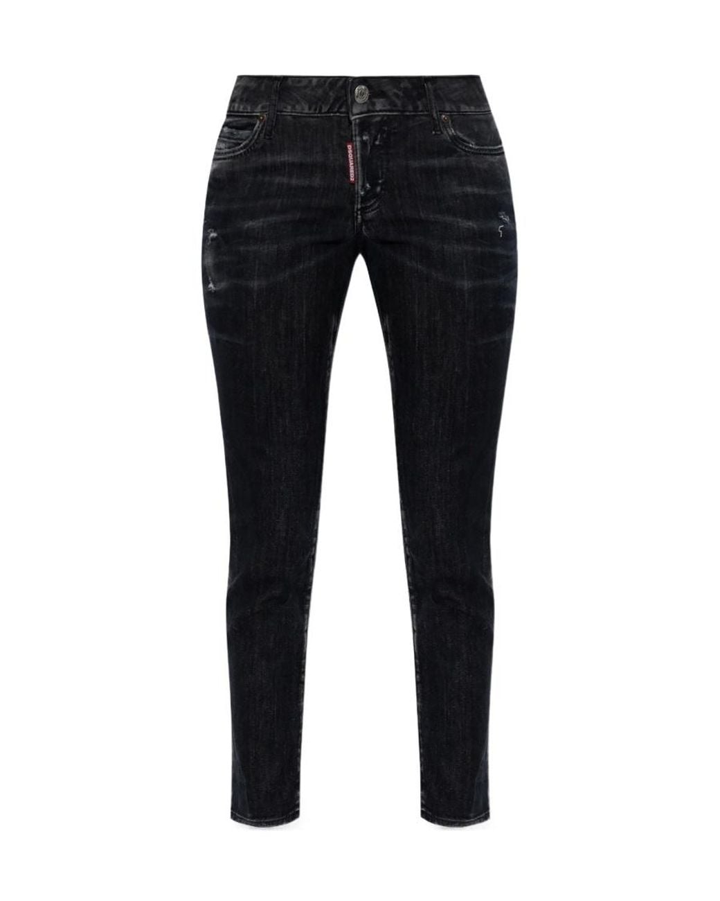 DSquared² Black Distressed Cropped Jeans