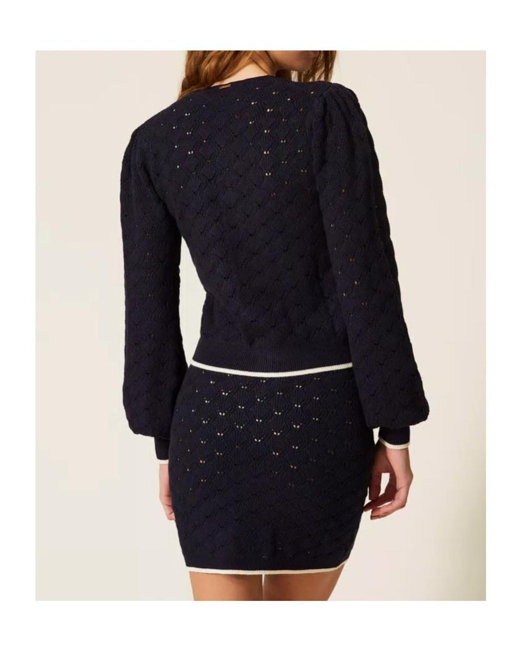 Twinset Blue Bow-Embellished Knitwear
