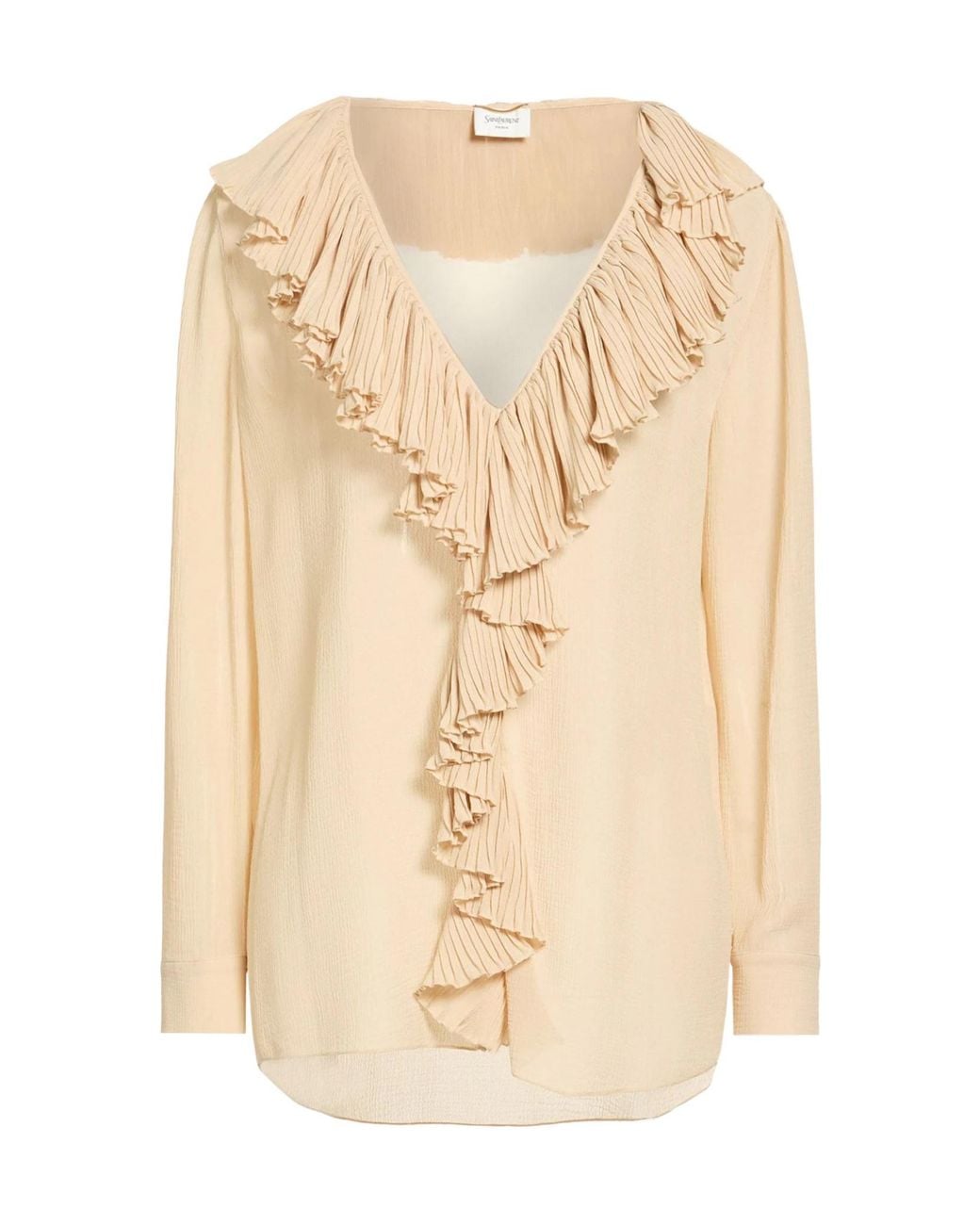 Saint Laurent Natural Silk Shirts Blouses