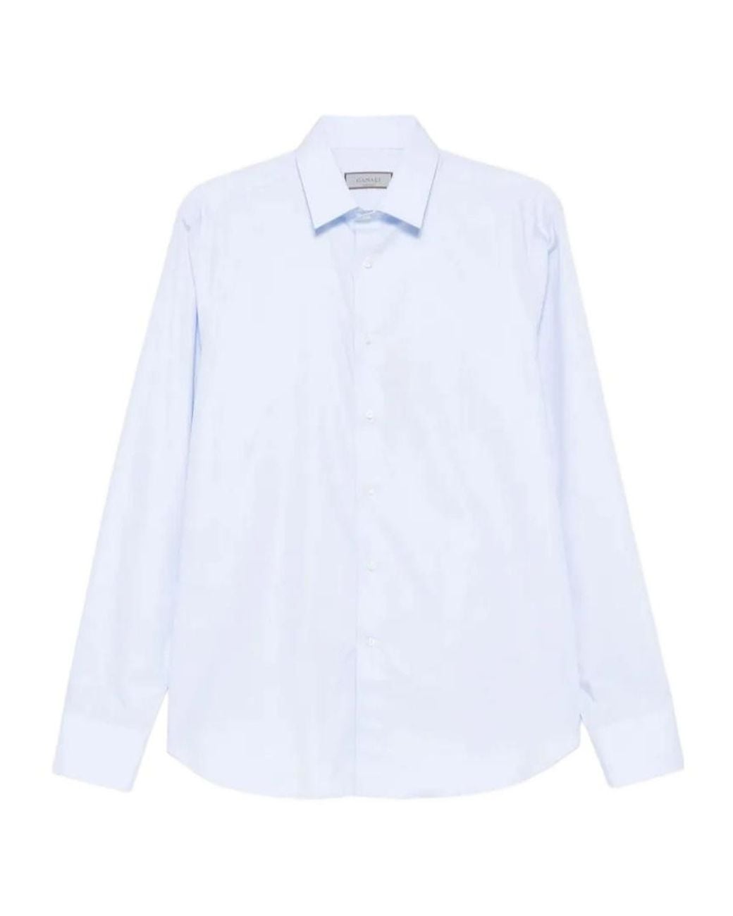 Canali White Long-Sleeve Cotton Shirt for men
