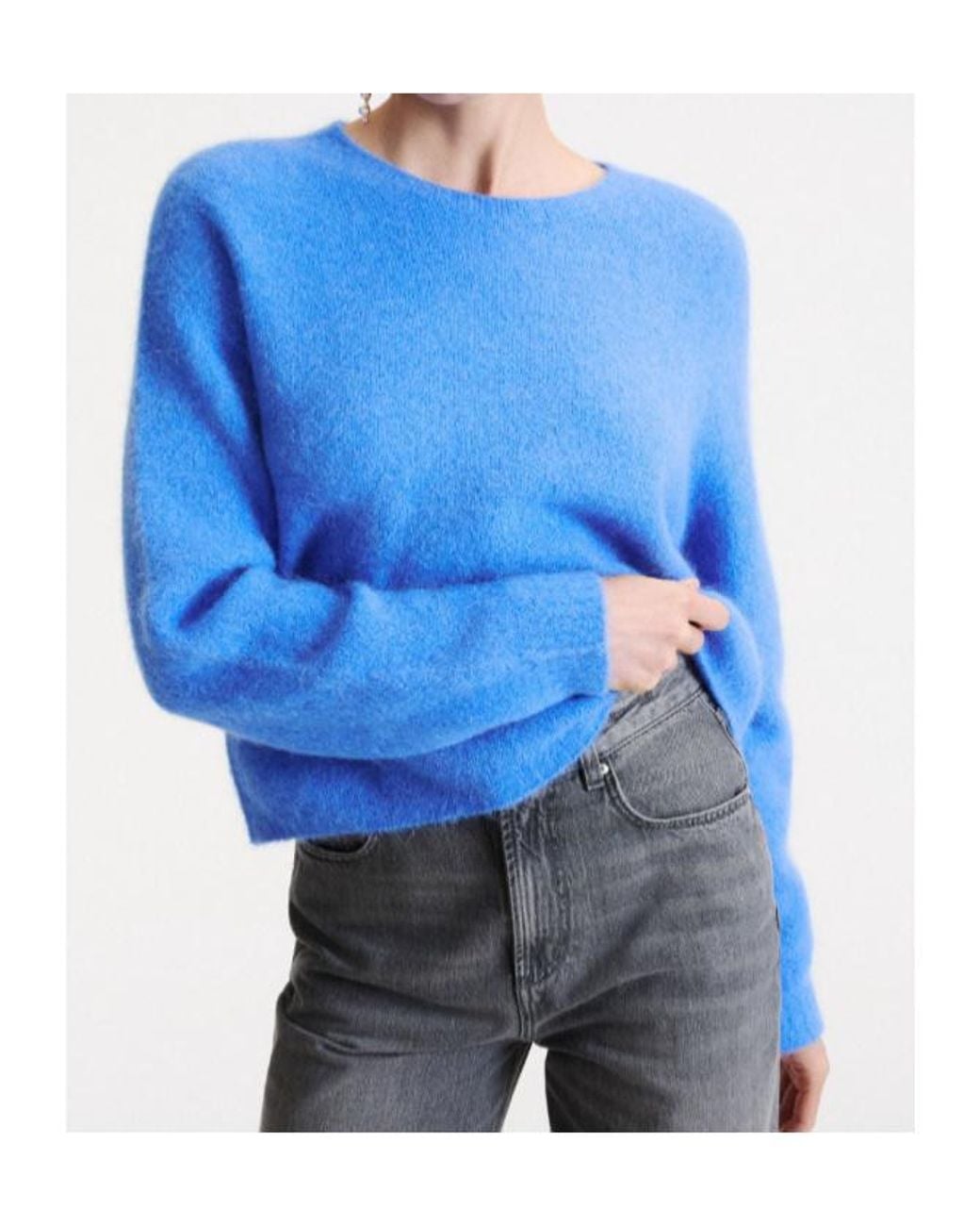 Marella Blue Suri Alpaca Crew-Neck Jumper