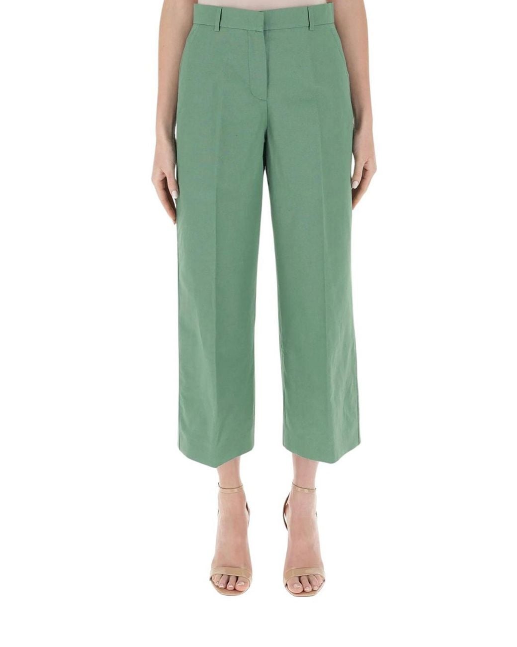 Weekend by Maxmara Green Zircone Pressed Crease Pants