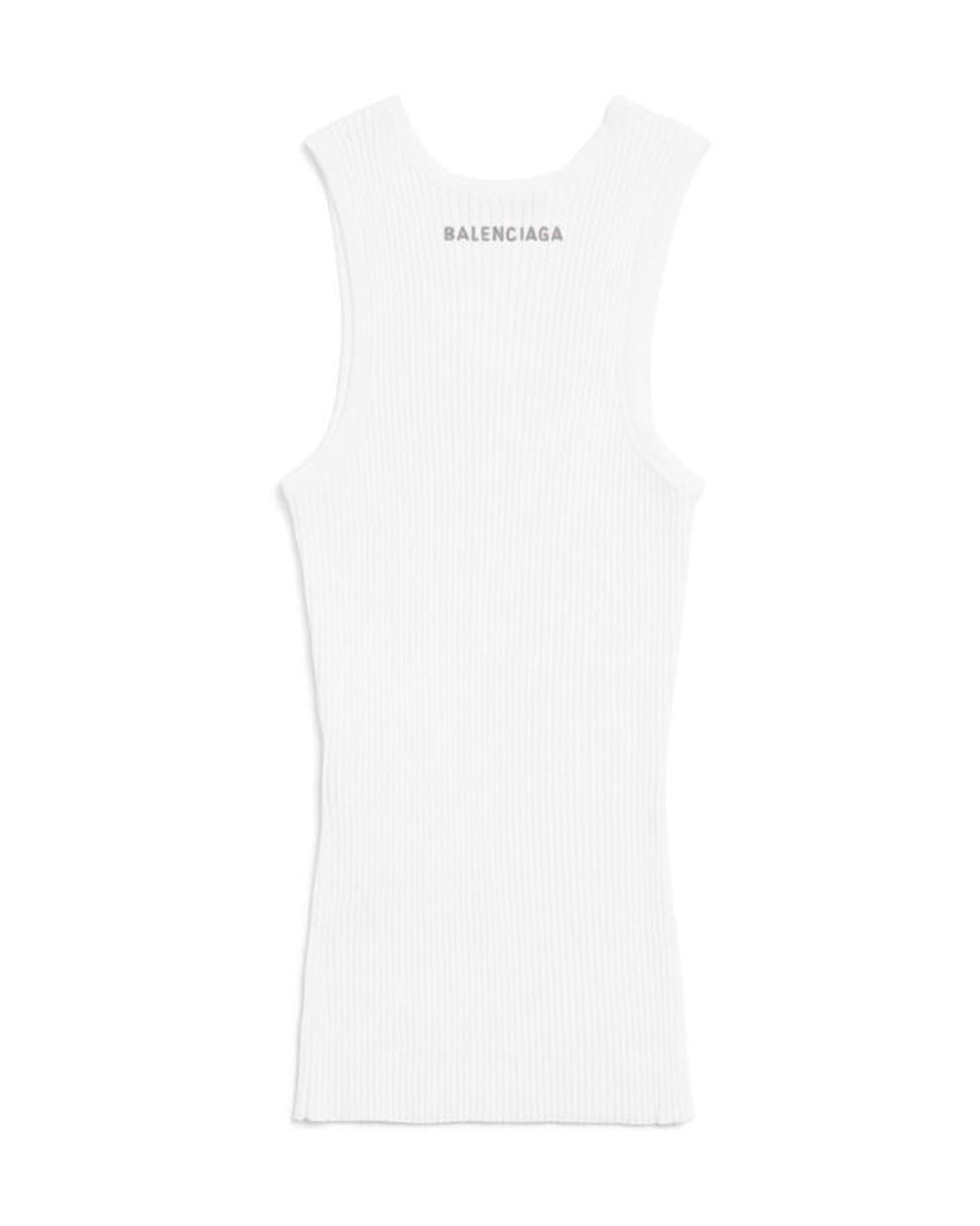 Balenciaga White Knitted Tank Top