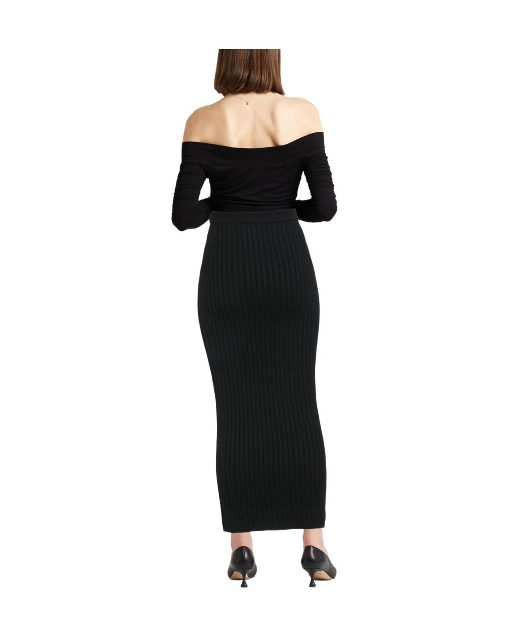 Max Mara Black Knitted Mid-Length Pencil Skirt