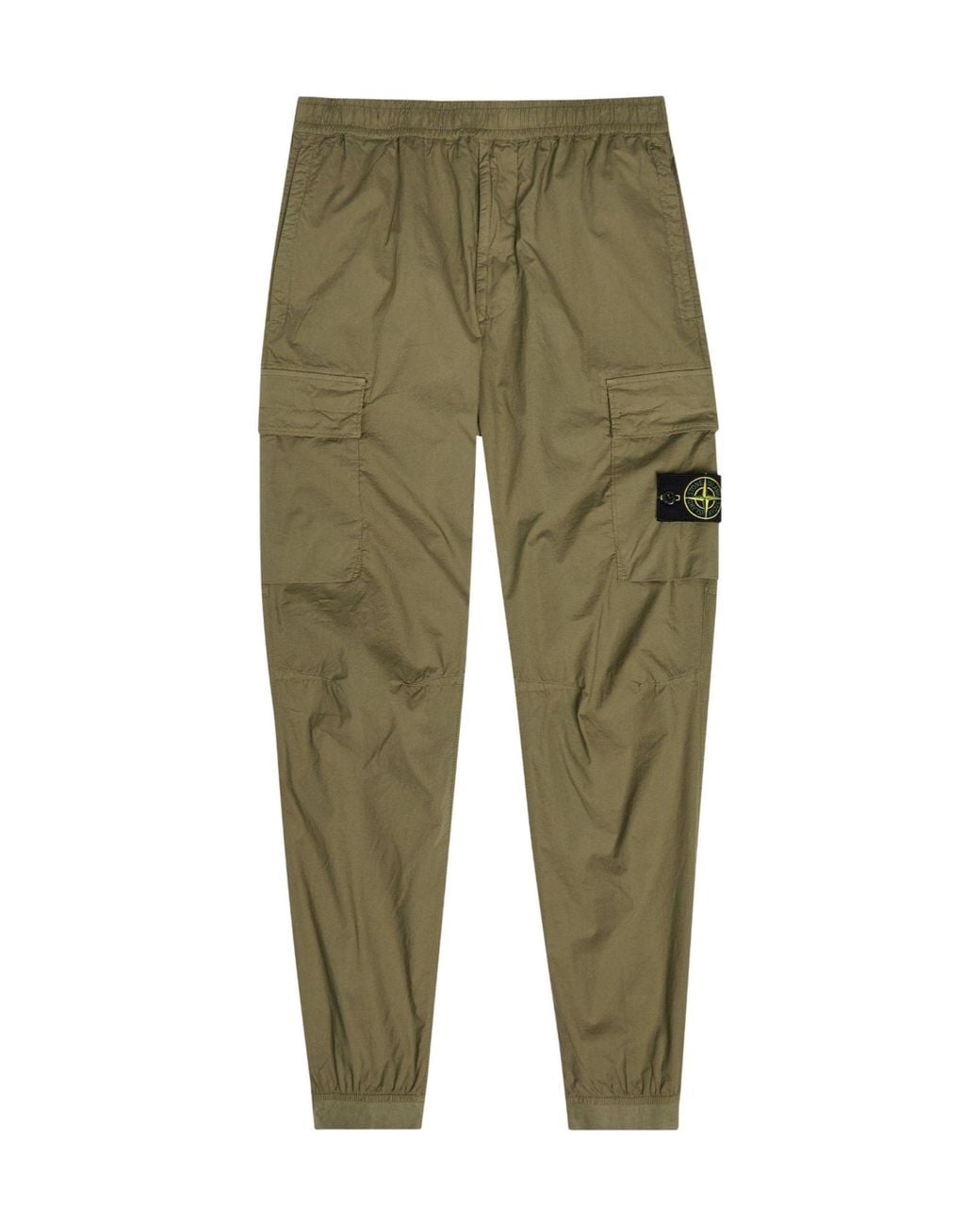 Stone Island Green Cuffed Utility Cargo Pants for men