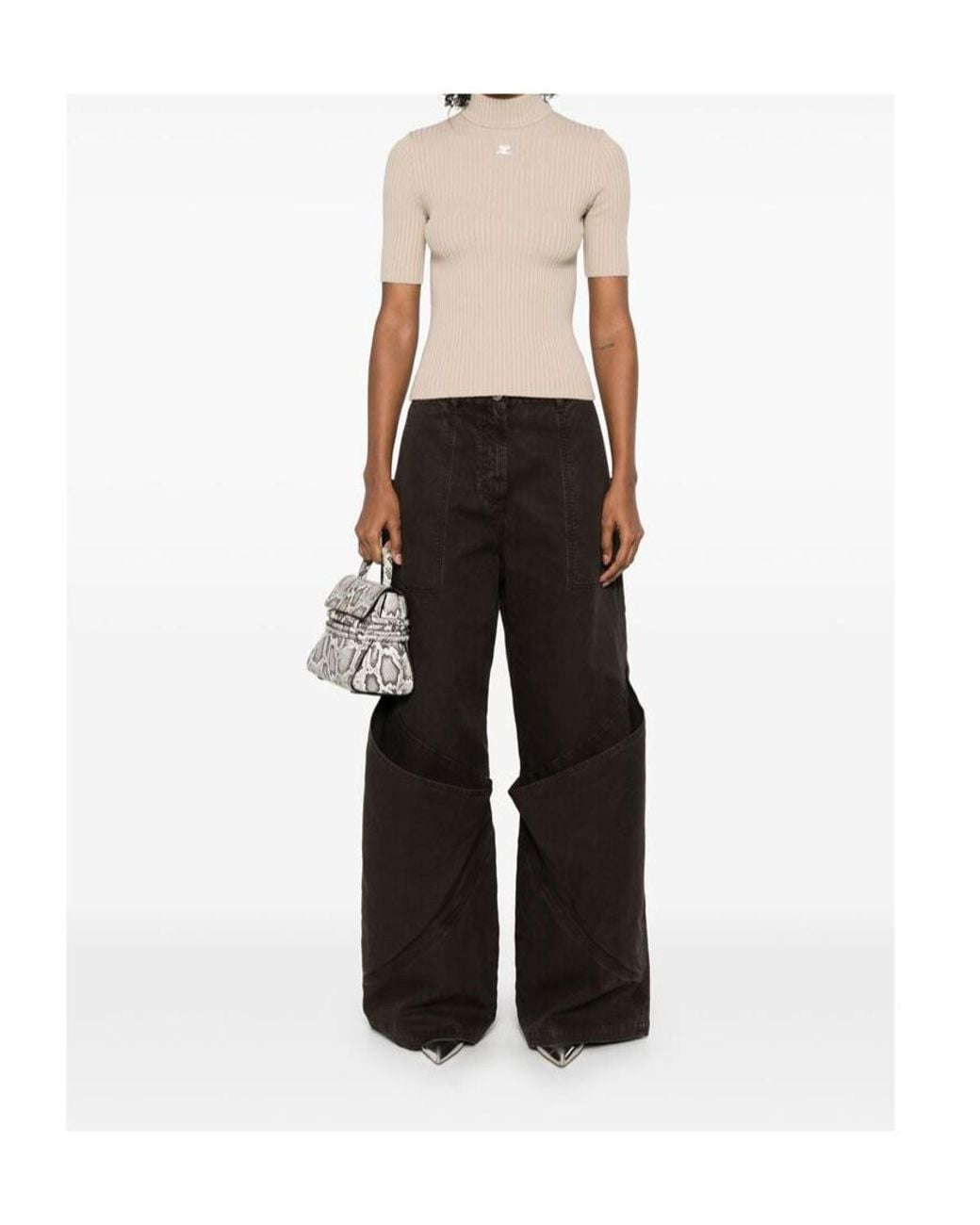 Courreges Multicolor Courrèges Reedition Short-Sleeved Ribbed Jumper