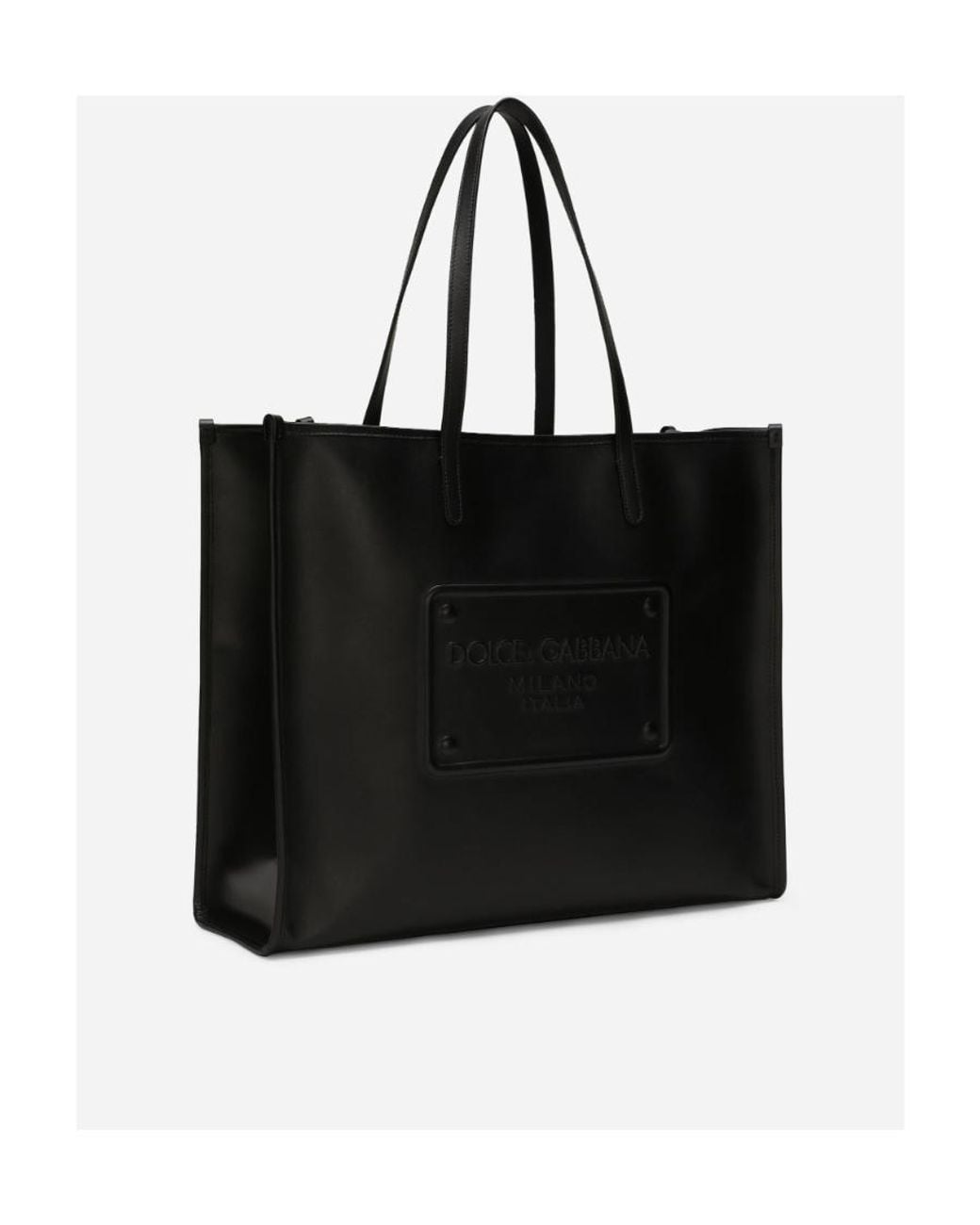Dolce & Gabbana Black Logo Embossed Top Handle Bag for men