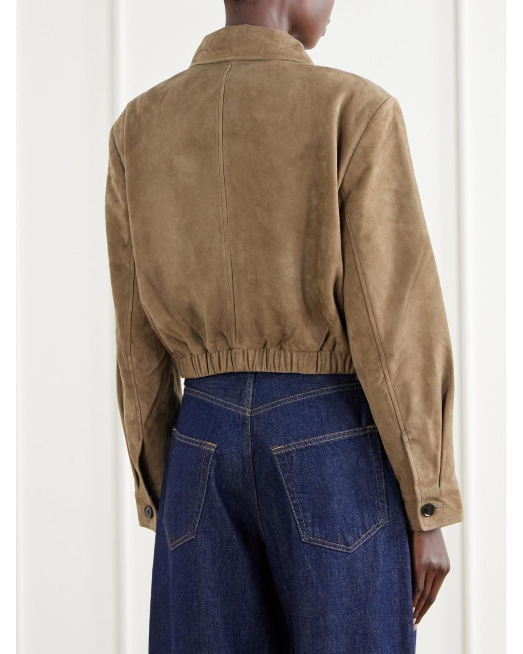 Agolde Natural Cropped Suede Jacket