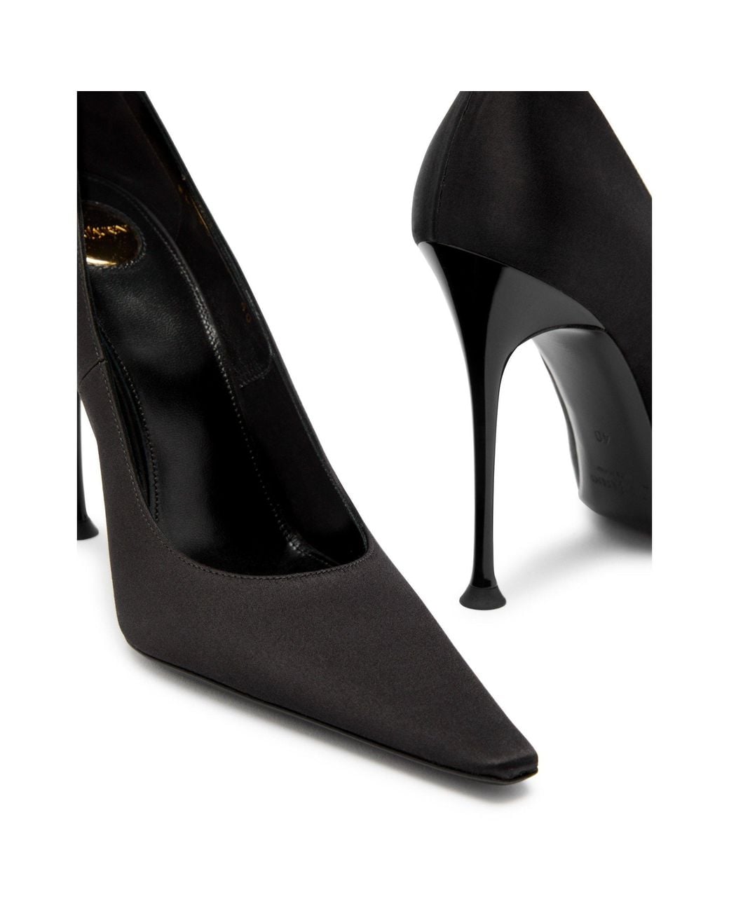 Saint Laurent Black Satin Pumps