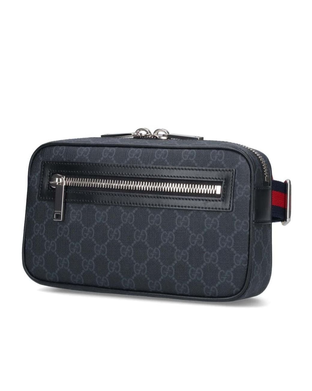 Gucci Blue Gg Supreme Zip-Up Small Belt Bag for men