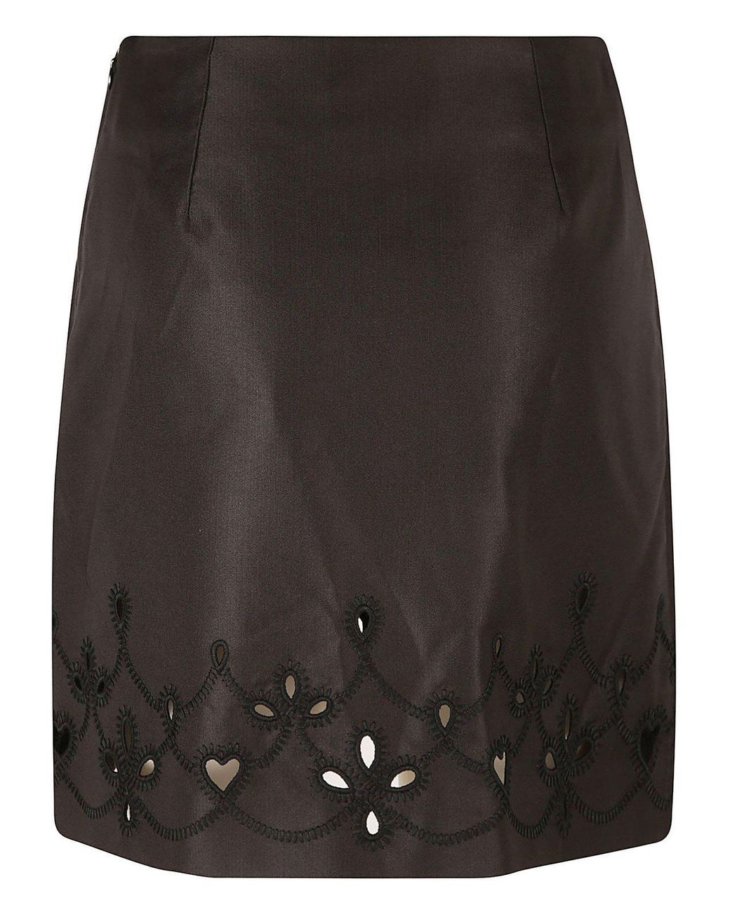 Chloé Black Embroidered A-Line Mini Skirt