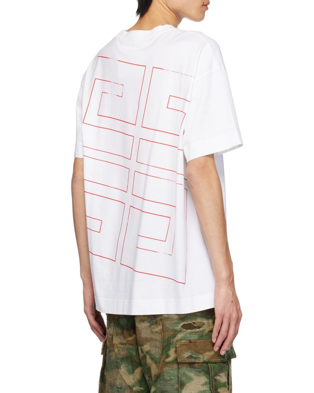 Givenchy Gray Logo Printed Crewneck T-Shirt for men