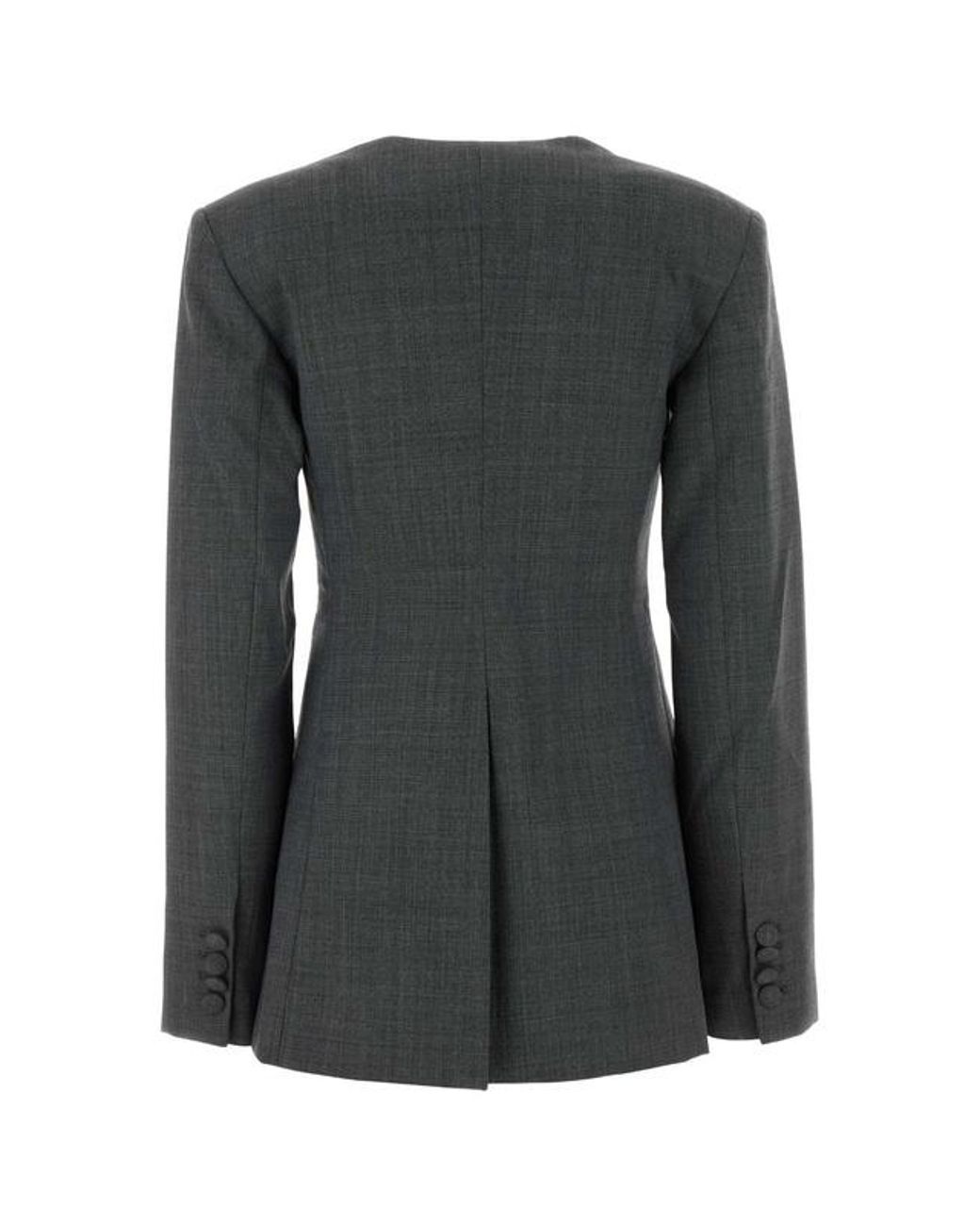 Ganni Gray Single Vent Fitted Blazer