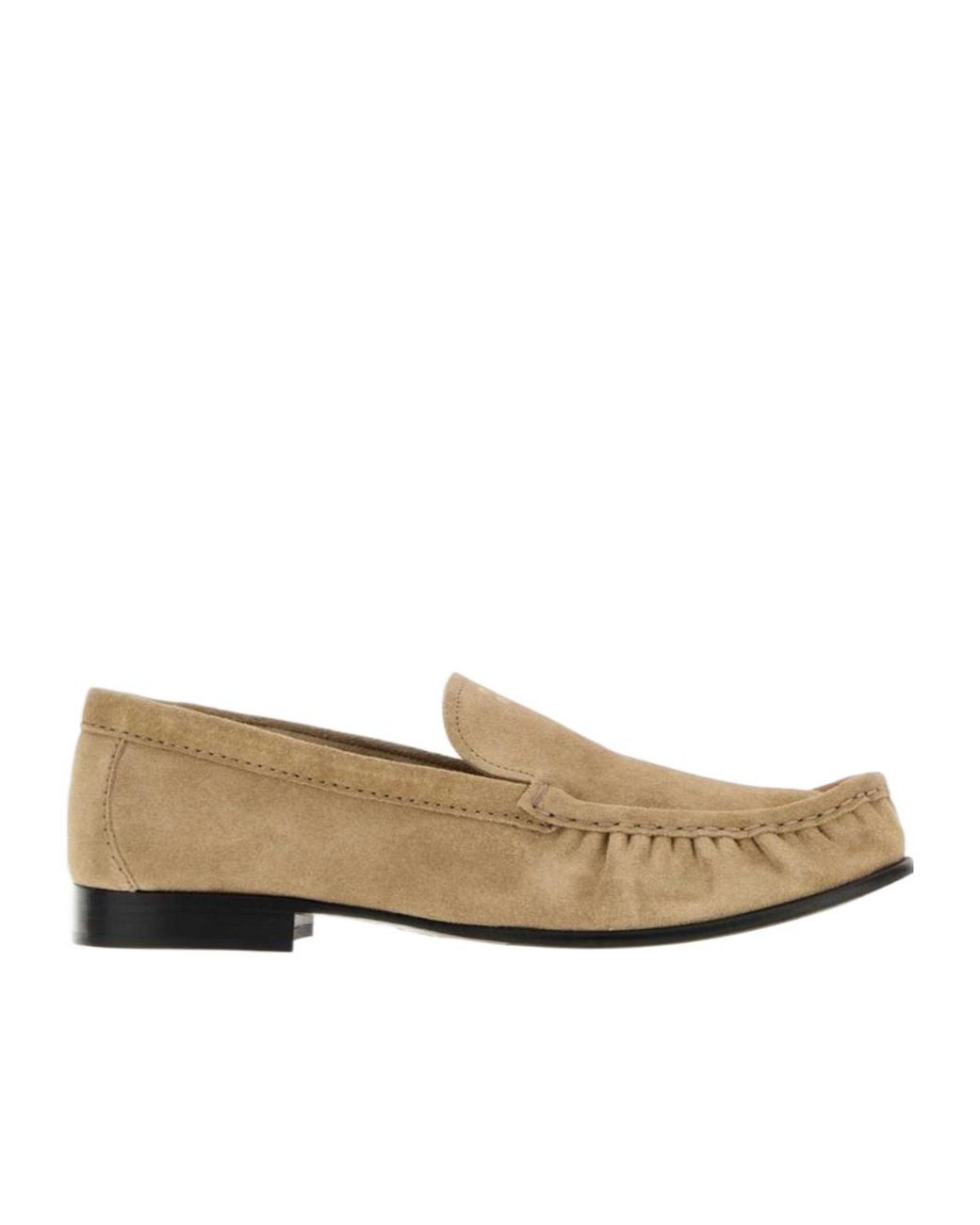 Miu Miu Natural Round-Toe Loafers
