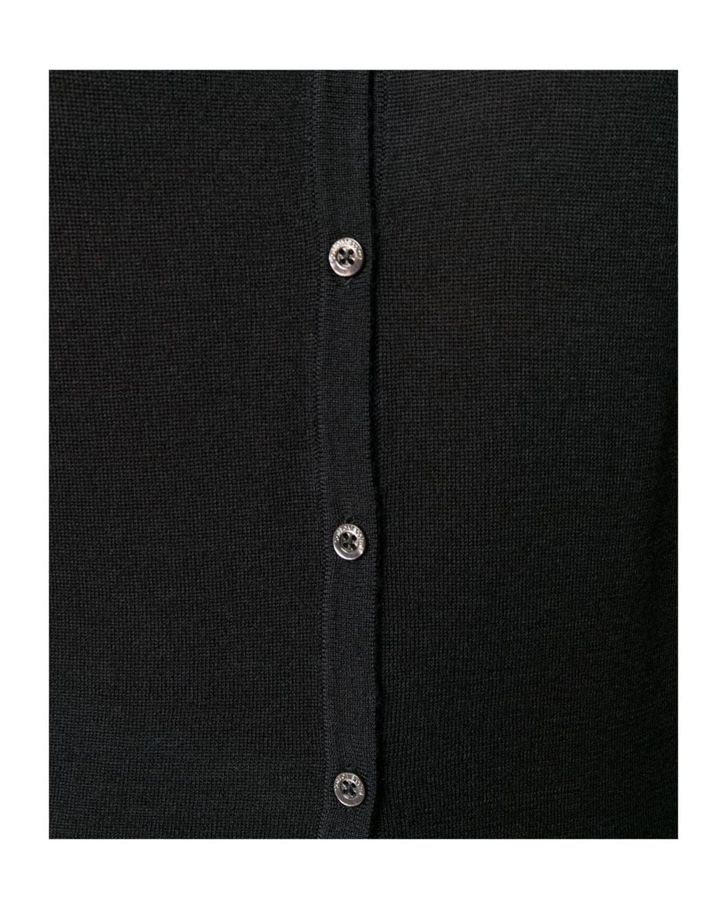 Lela Rose Black Round Neck Cardigan