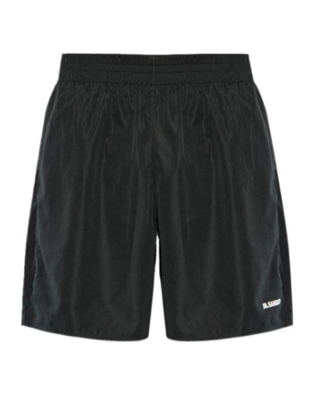 Jil Sander Black Logo Printed Shorts for men