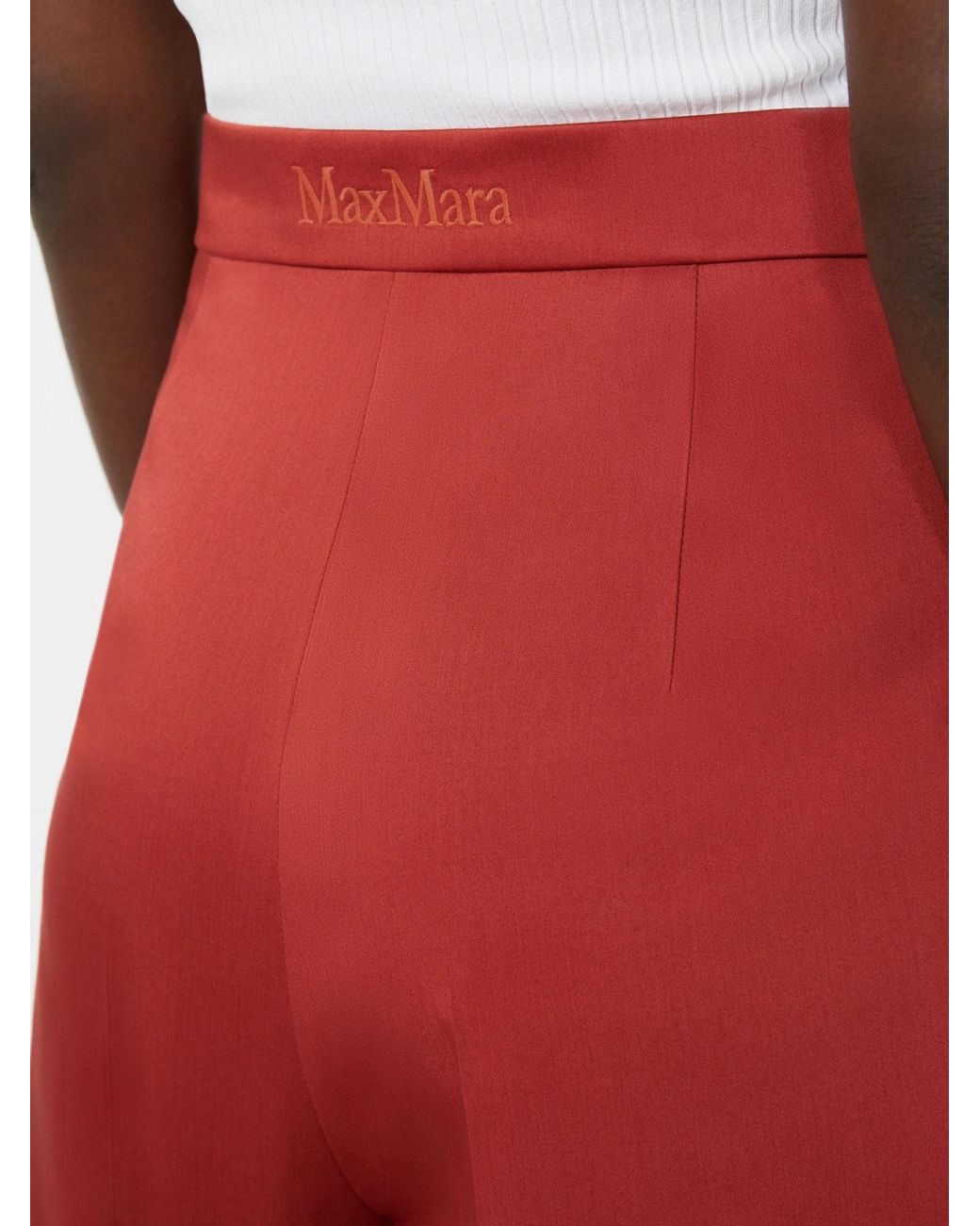 Max Mara Red Tabacco Pleated Shorts