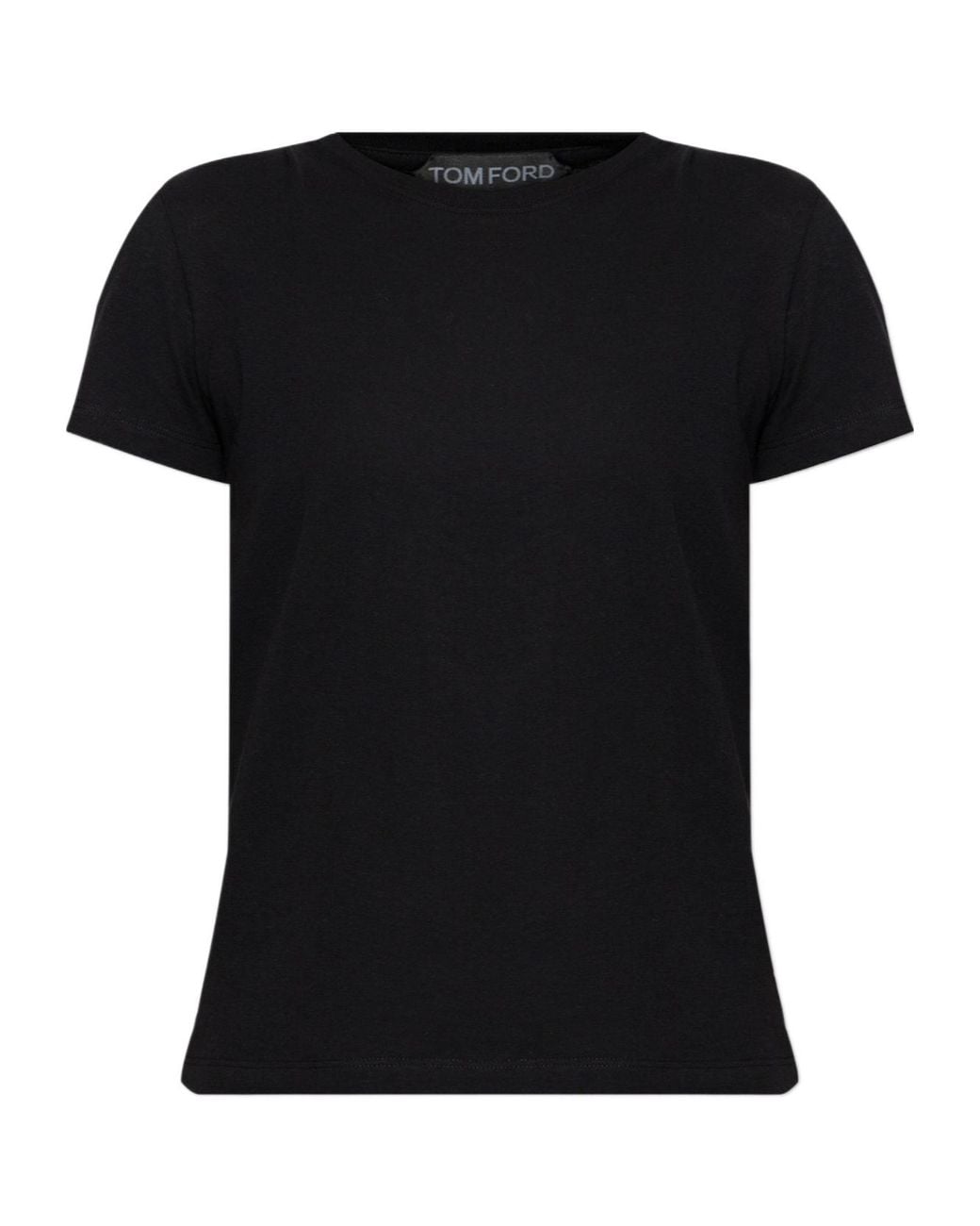 Tom Ford Black Logo-Embroidered Crewneck T-Shirt