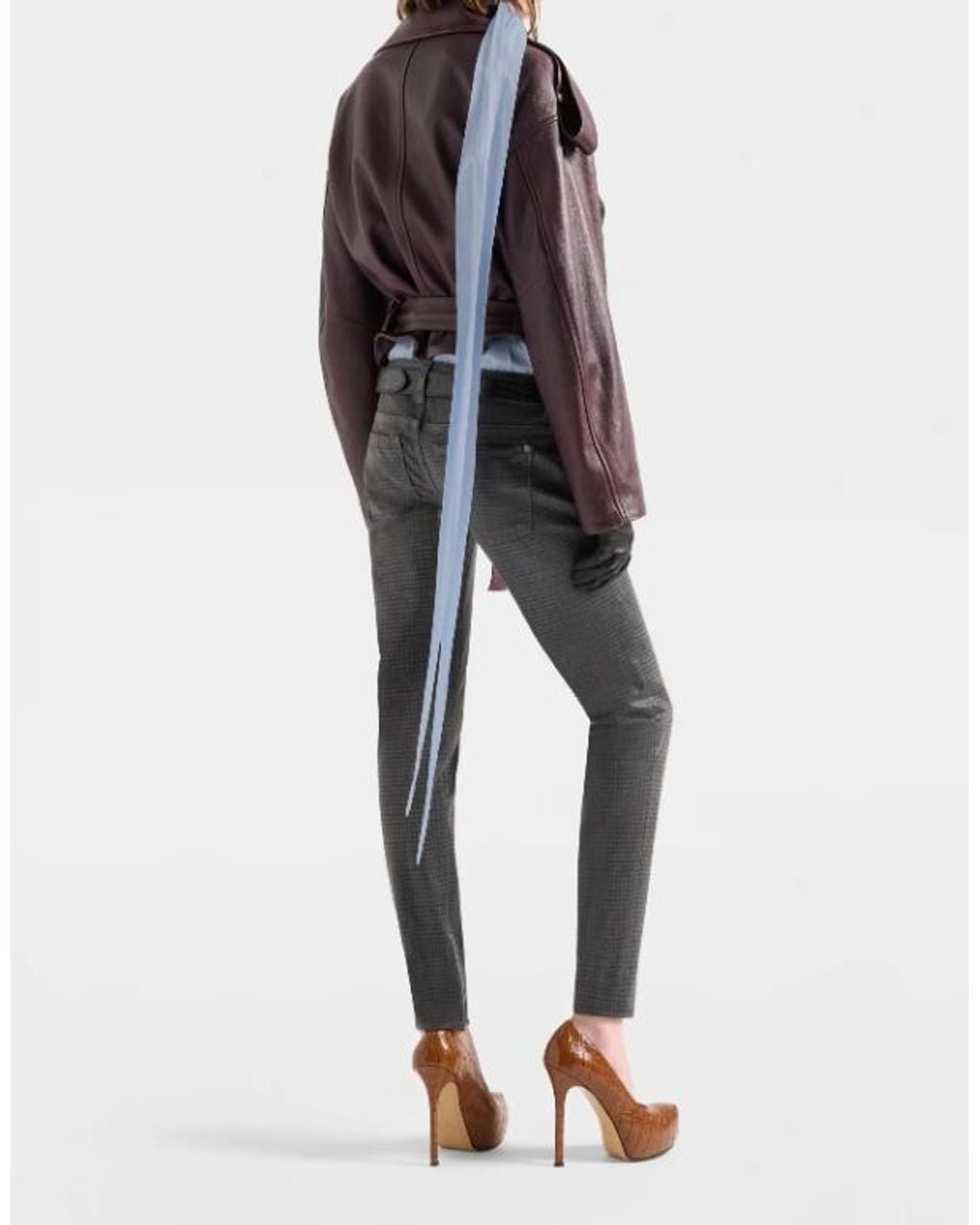 7 For All Mankind Purple Double Breasted High Neck Short Coat