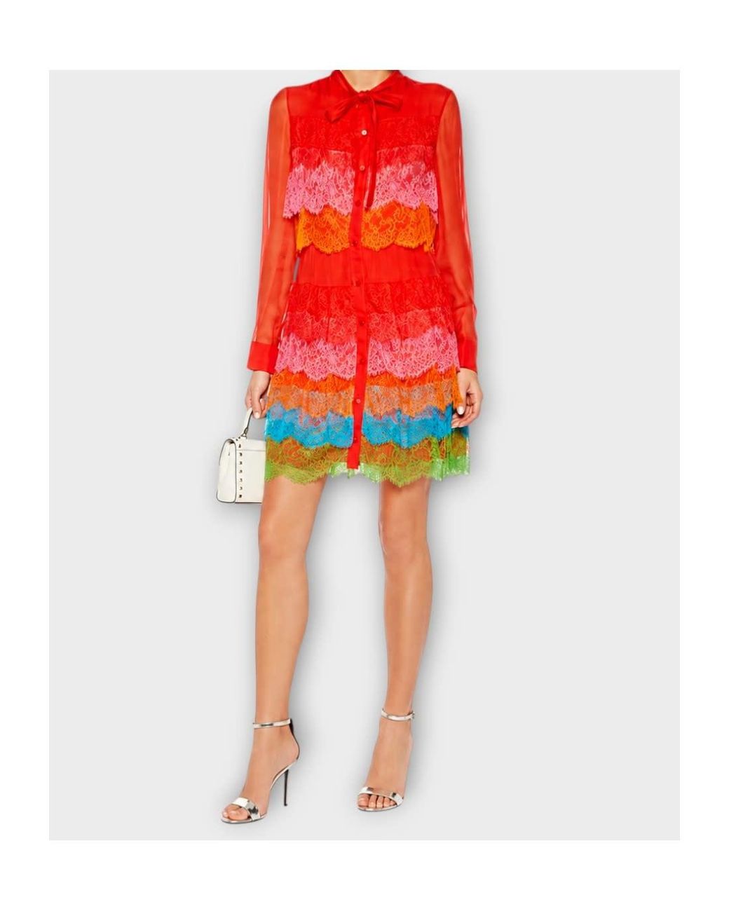 Valentino Red Long-Sleeved Dress