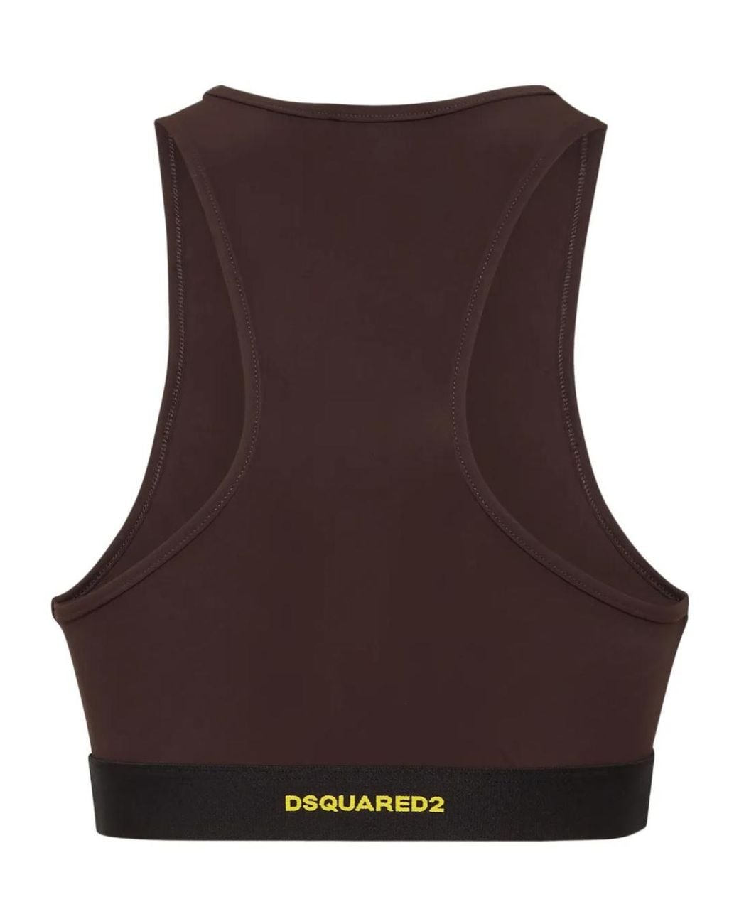 DSquared² Brown Cutout Sports Bra